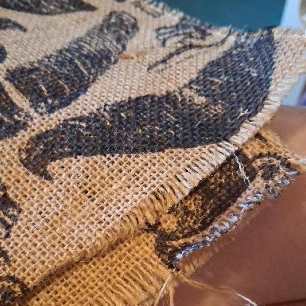 Burlap Mustache & Grooming Print Fabric - Picture 2 of 3